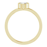 14K Yellow 5 mm Natural White Sapphire Ring